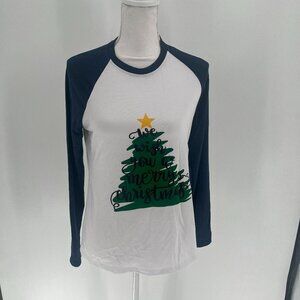 We Wish You a Merry Christmas Long Sleeve T-Shirt Size Small. NWT